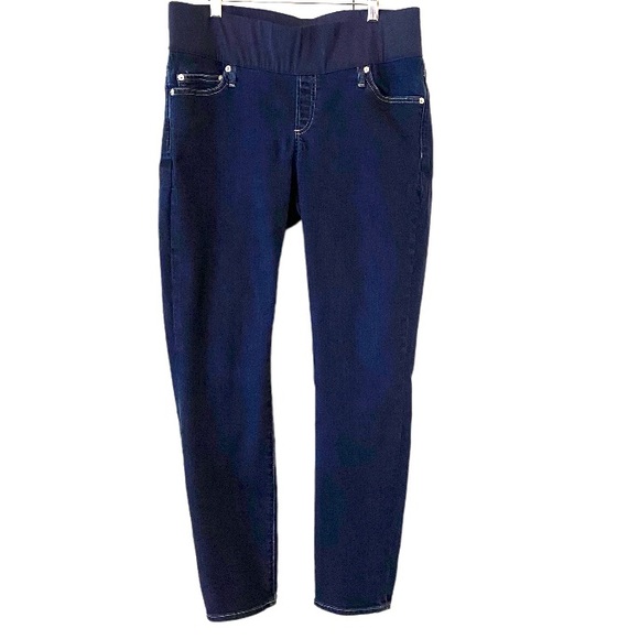 GAP Denim - GAP Maternity Dark Wash Resolution Slim Straight Jeans Stretch Size 12